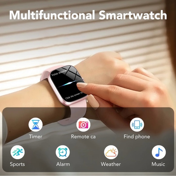 Smartwatch with Pink Band-Android or IOS Compatible NIB - Picture 2 of 5